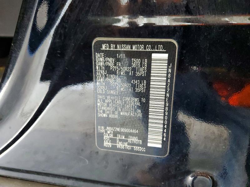 Aukcja sprzedaży 2011 Infiniti Qx56, vin: JN8AZ2NE9B9004464, numer aukcji: 72529346