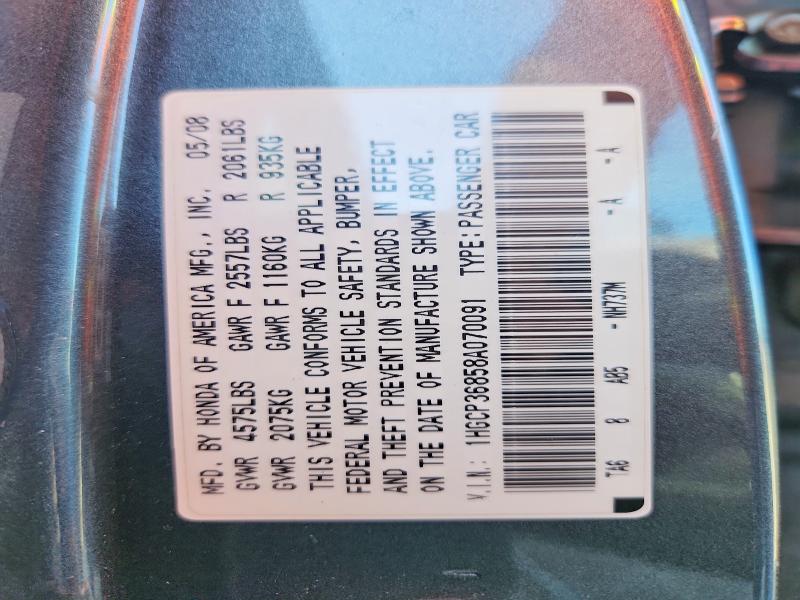 Aukcja sprzedaży 2008 Honda Accord, vin: 1HGCP36858A070091, numer aukcji: 70326266