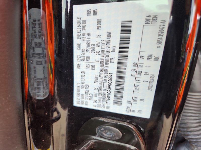 71795076 :رقم المزاد ، 1FTEW1CP3PKG06541 vin ، 2023 Ford F150 مزاد بيع