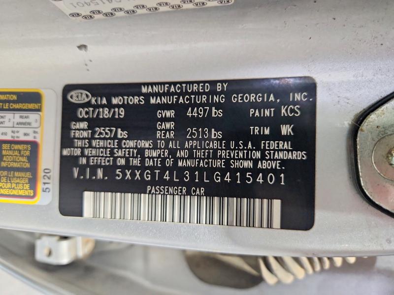 Aukcja sprzedaży 2020 Kia Optima, vin: 5XXGT4L31LG415401, numer aukcji: 71217246