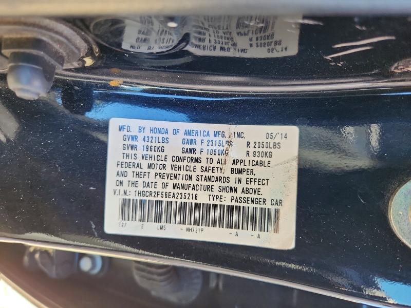 Продаж на аукціоні авто 2014 Honda Accord, vin: 1HGCR2F56EA235216, номер лоту: 71741246