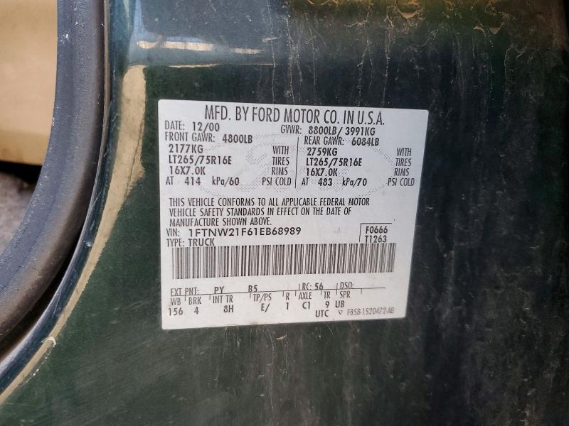 Продажа на аукционе авто 2001 Ford F250, vin: 1FTNW21F61EB68989, номер лота: 71895516