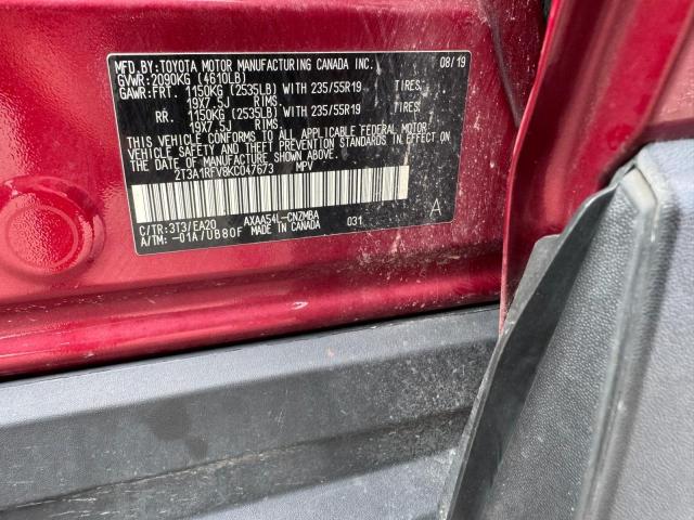 Продажа на аукционе авто 2019 Toyota Rav4, vin: 2T3A1RFV8KC047673, номер лота: 71781436