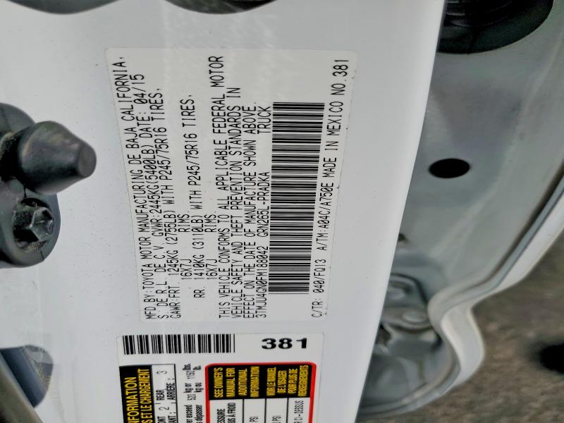 Продажа на аукционе авто 2015 Toyota Tacoma, vin: 3TMJU4GN0FM188042, номер лота: 71674206