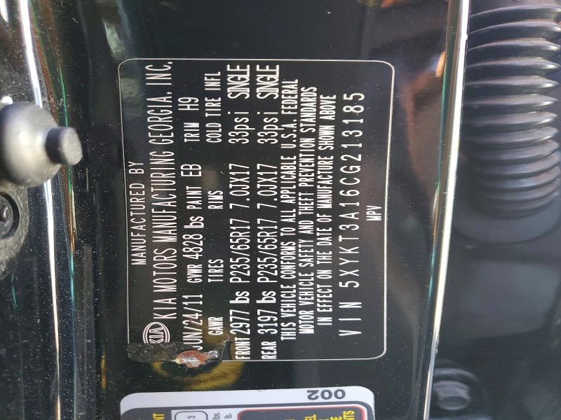 2012 Kia Sorento მანქანა იყიდება აუქციონზე, vin: 5XYKT3A16CG213185, აუქციონის ნომერი: 71630176
