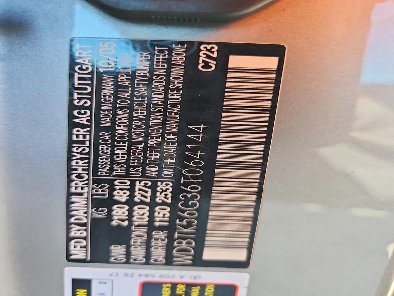Aukcja sprzedaży 2006 Mercedes-benz Clk, vin: WDBTK56G36T064144, numer aukcji: 71376986