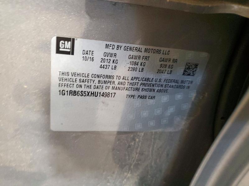 Продаж на аукціоні авто 2017 Chevrolet Volt, vin: 1G1RB6S5XHU149817, номер лоту: 72397706