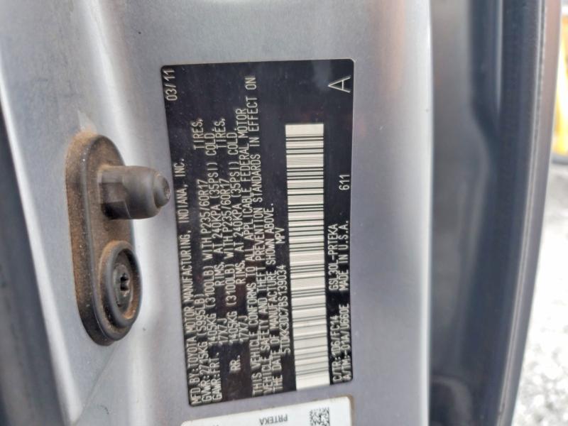 Aukcja sprzedaży 2011 Toyota Sienna, vin: 5TDKK3DC7BS139034, numer aukcji: 71628496