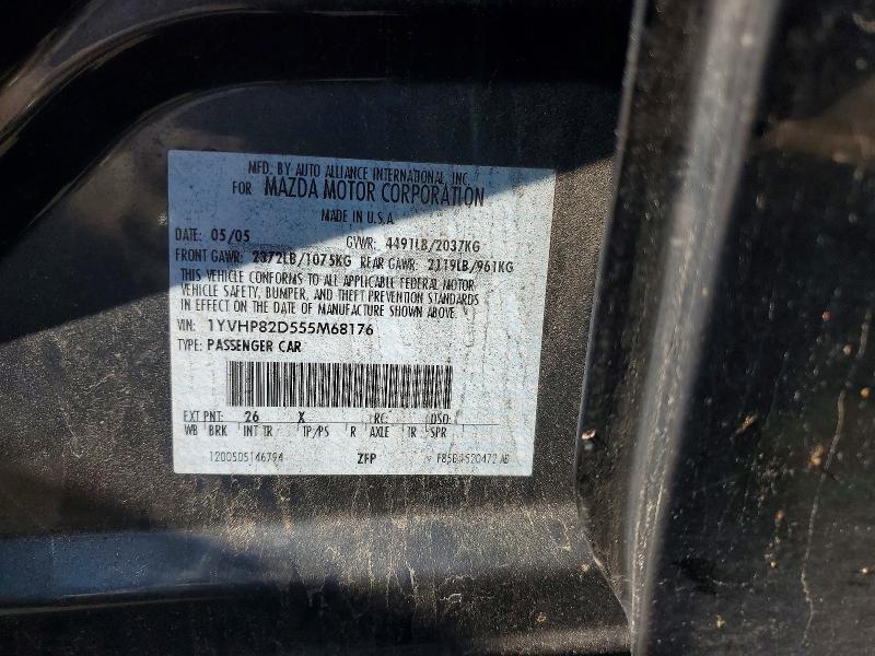 71765566 :رقم المزاد ، 1YVHP82D555M68176 vin ، 2005 Mazda 6 مزاد بيع
