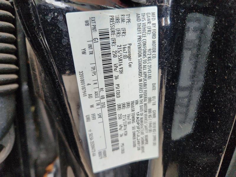 Продаж на аукціоні авто 2018 Ford Focus, vin: 1FADP3F21JL249128, номер лоту: 71177646