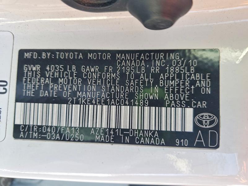 Продаж на аукціоні авто 2010 Toyota Matrix, vin: 2T1KE4EE1AC041489, номер лоту: 69462116