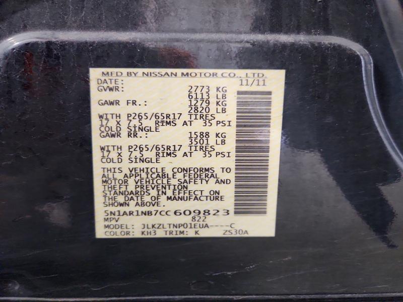 Продаж на аукціоні авто 2012 Nissan Pathfinder, vin: 5N1AR1NB7CC609823, номер лоту: 71745906