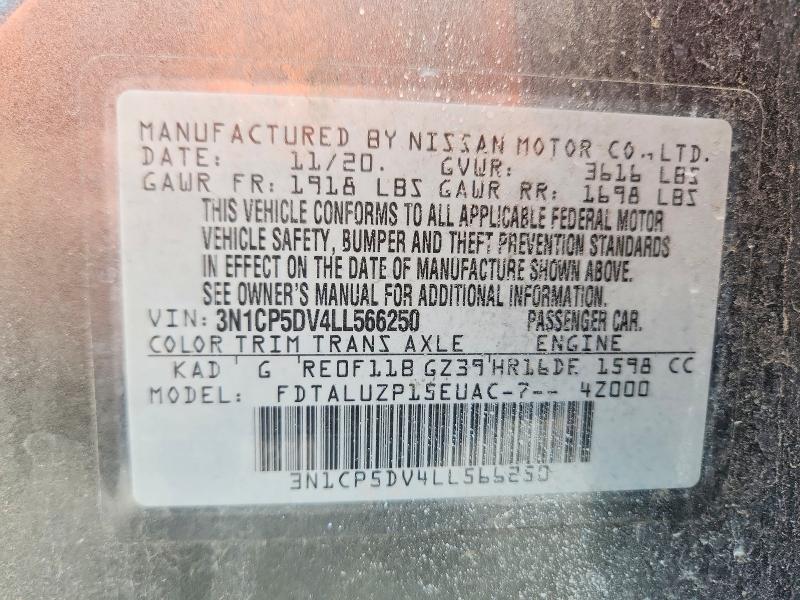 Продажа на аукционе авто 2020 Nissan Kicks, vin: 3N1CP5DV4LL566250, номер лота: 71448706