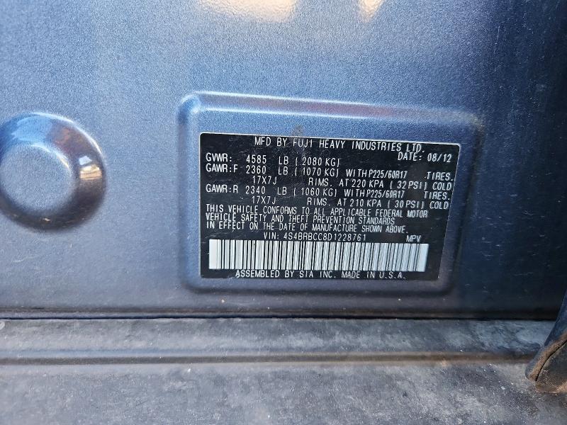 2013 Subaru Outback მანქანა იყიდება აუქციონზე, vin: 4S4BRBCC8D1228761, აუქციონის ნომერი: 71533456