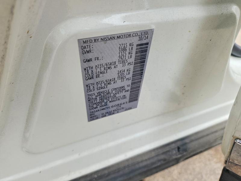 2015 Nissan Pathfinder მანქანა იყიდება აუქციონზე, vin: 5N1AR2MN7FC608645, აუქციონის ნომერი: 71268896