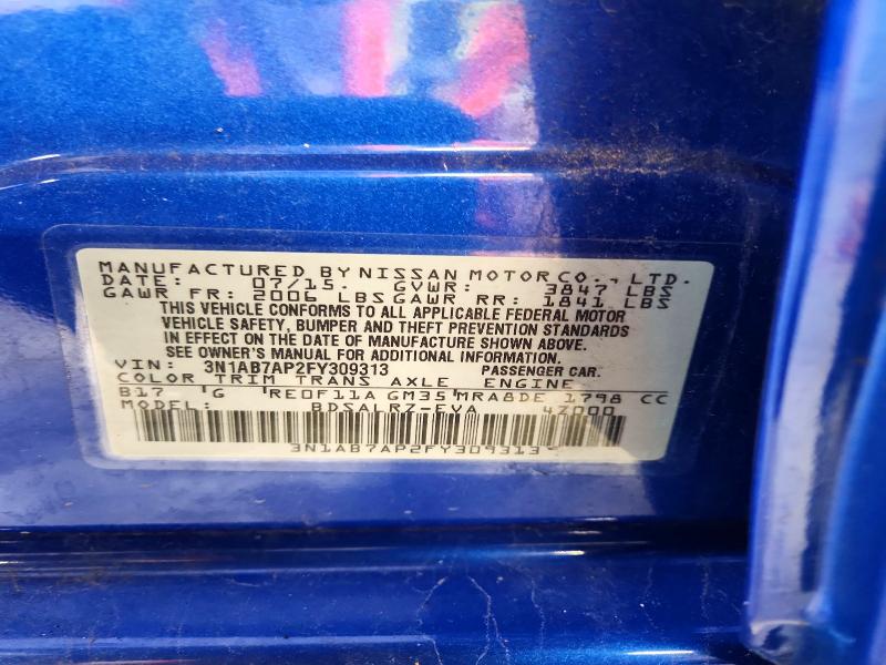 Aukcja sprzedaży 2015 Nissan Sentra, vin: 3N1AB7AP2FY309313, numer aukcji: 72609006