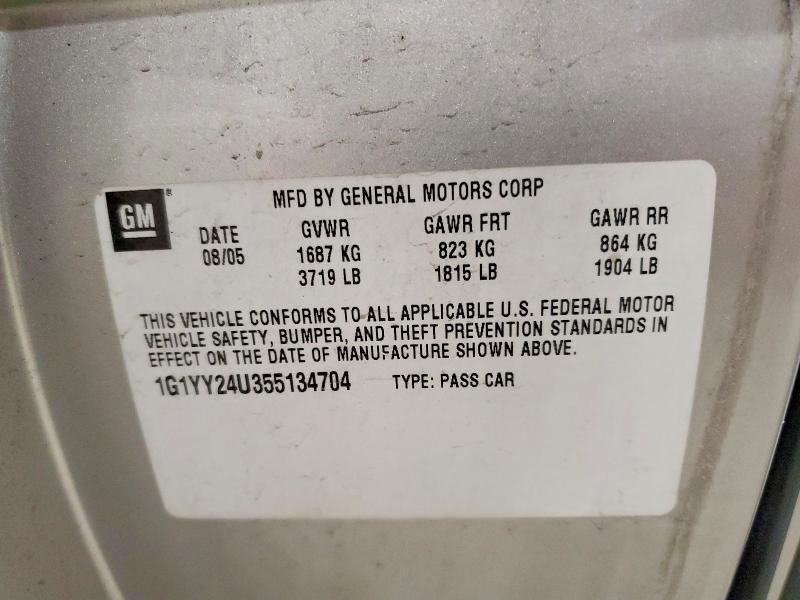 71535086 :رقم المزاد ، 1G1YY24U355134704 vin ، 2005 Chevrolet Corvette مزاد بيع