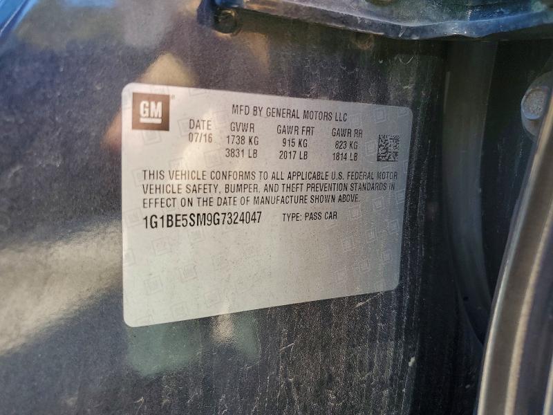 71669646 :رقم المزاد ، 1G1BE5SM9G7324047 vin ، 2016 Chevrolet Cruze مزاد بيع