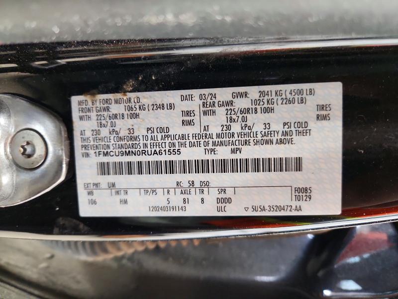 Aukcja sprzedaży 2024 Ford Escape, vin: 1FMCU9MN0RUA61555, numer aukcji: 71890426