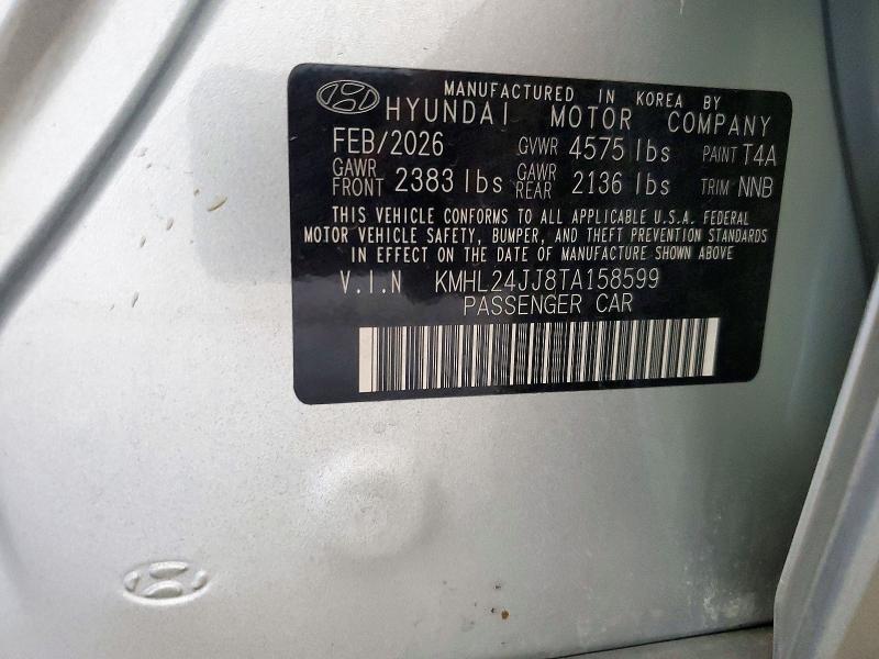 Aukcja sprzedaży 2026 Hyundai Sonata Hybrid, vin: KMHL24JJ8TA158599, numer aukcji: 71867886