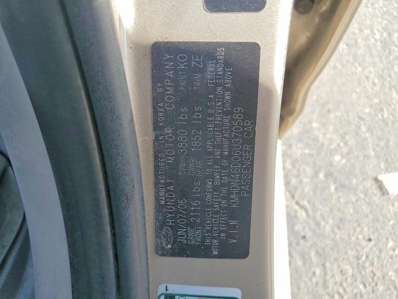 Продаж на аукціоні авто 2006 Hyundai Elantra, vin: KMHDN46D06U370589, номер лоту: 71264076