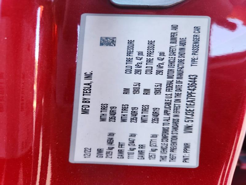 Продажа на аукционе авто 2023 Tesla Model 3, vin: 5YJ3E1EA7PF436443, номер лота: 71650866