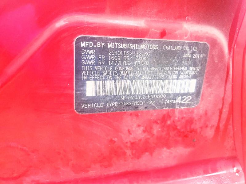 Aukcja sprzedaży 2014 Mitsubishi Mirage, vin: ML32A3HJ2EH018970, numer aukcji: 70939786