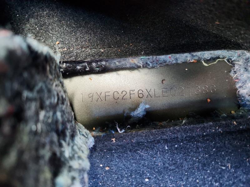 2020 Honda Civic მანქანა იყიდება აუქციონზე, vin: 19XFC2F6XLE027386, აუქციონის ნომერი: 71353596
