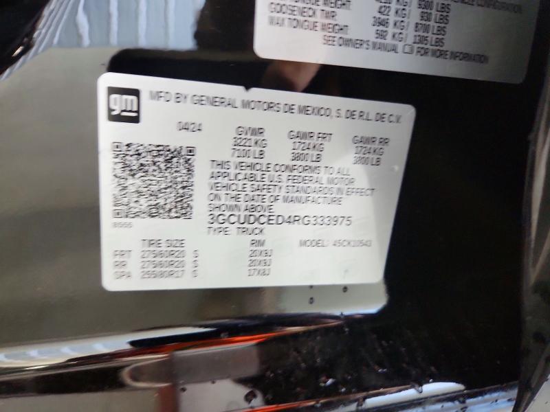72868786 :رقم المزاد ، 3GCUDCED4RG333975 vin ، 2024 Chevrolet Silverado مزاد بيع