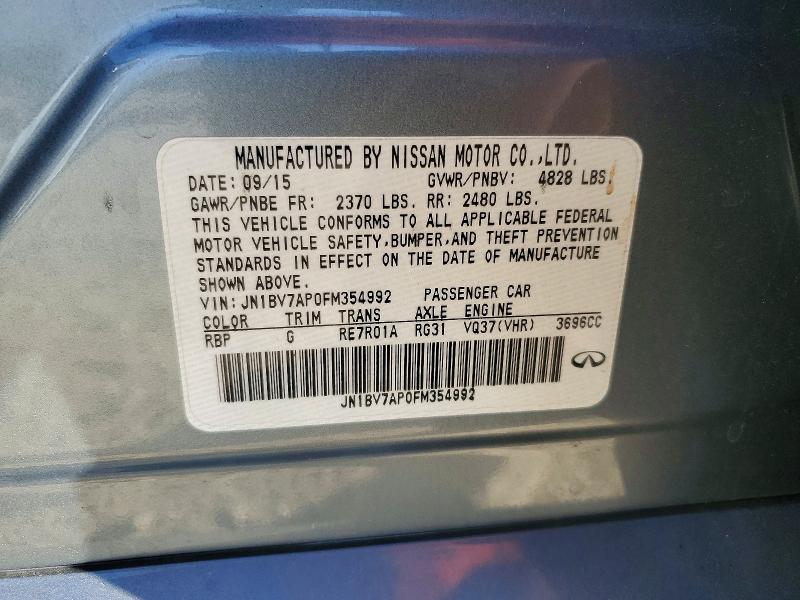 Aukcja sprzedaży 2015 Infiniti Q50, vin: JN1BV7AP0FM354992, numer aukcji: 71936406