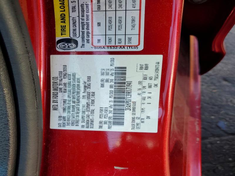 72299016 :رقم المزاد ، 3FAHP07139R171941 vin ، 2009 Ford Fusion مزاد بيع