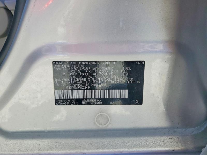 Aukcja sprzedaży 2010 Toyota Rav4, vin: 2T3ZF4DV9AW022434, numer aukcji: 70899816