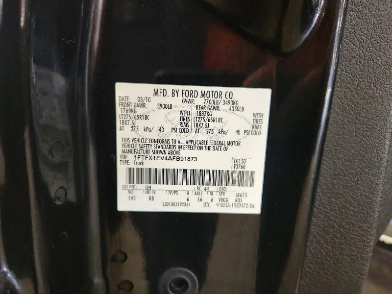 2010 Ford F150 მანქანა იყიდება აუქციონზე, vin: 1FTFX1EV4AFB91873, აუქციონის ნომერი: 71189896
