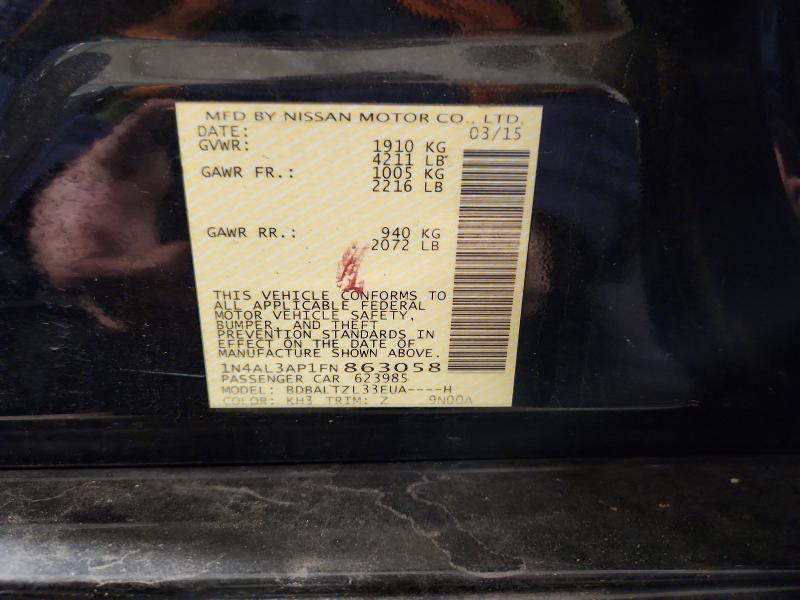 2015 Nissan Altima მანქანა იყიდება აუქციონზე, vin: 1N4AL3AP1FN863058, აუქციონის ნომერი: 71469746