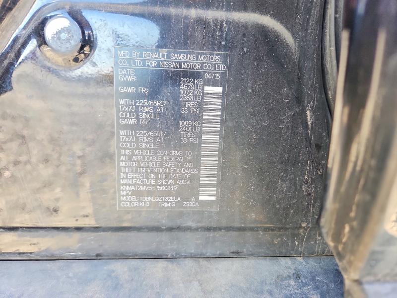 2015 Nissan Rogue მანქანა იყიდება აუქციონზე, vin: KNMAT2MV5FP560349, აუქციონის ნომერი: 71644796