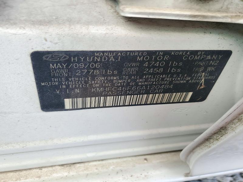 2006 Hyundai Azera მანქანა იყიდება აუქციონზე, vin: KMHFC46F66A120484, აუქციონის ნომერი: 71380426