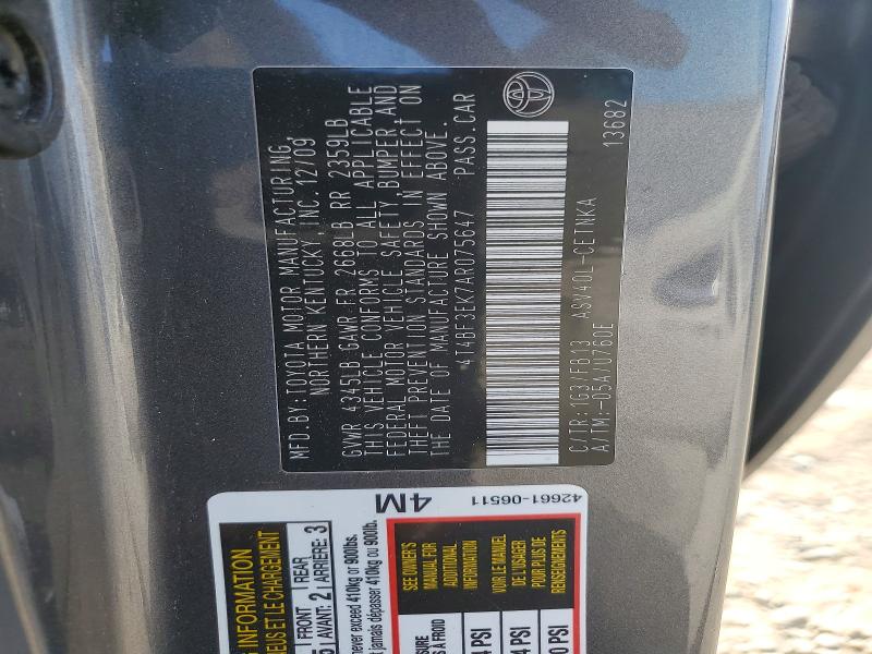Aukcja sprzedaży 2010 Toyota Camry, vin: 4T4BF3EK7AR075647, numer aukcji: 71230956