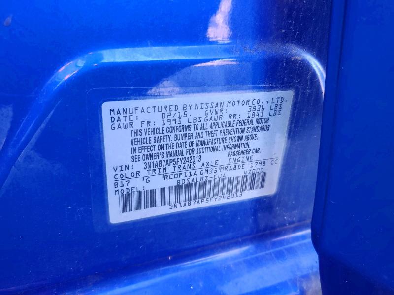 Продажа на аукционе авто 2015 Nissan Sentra, vin: 3N1AB7AP5FY242013, номер лота: 71837476