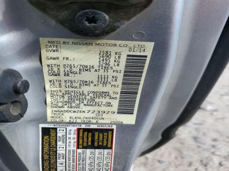 Aukcja sprzedaży 2014 Nissan Frontier, vin: 1N6AD0CW2EN723929, numer aukcji: 71826976