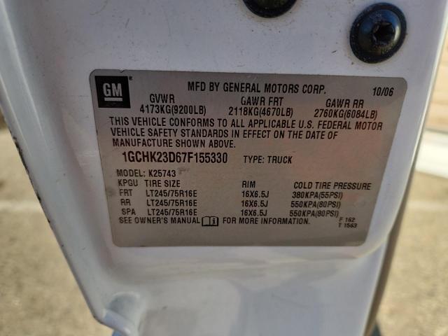 2007 Chevrolet Silverado მანქანა იყიდება აუქციონზე, vin: 1GCHK23D67F155330, აუქციონის ნომერი: 72785066