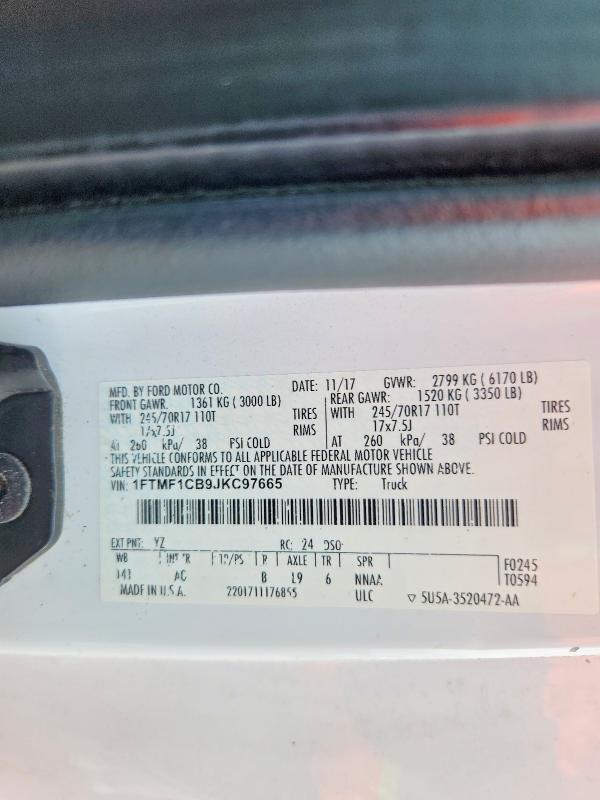 Продажа на аукционе авто 2018 Ford F150, vin: 1FTMF1CB9JKC97665, номер лота: 71652066