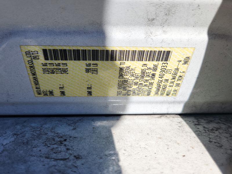 2016 Nissan Maxima მანქანა იყიდება აუქციონზე, vin: 1N4AA6AP3GC403033, აუქციონის ნომერი: 71942326