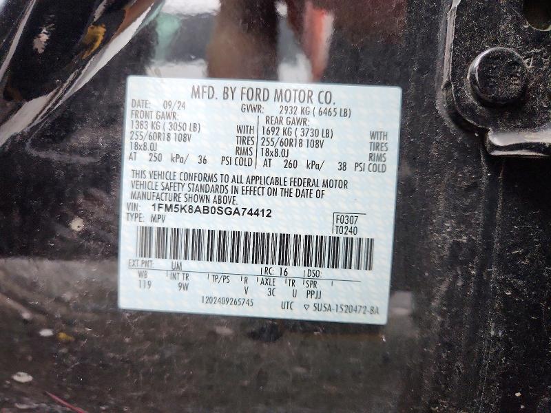Продаж на аукціоні авто 2025 Ford Explorer, vin: 1FM5K8AB0SGA74412, номер лоту: 73405636