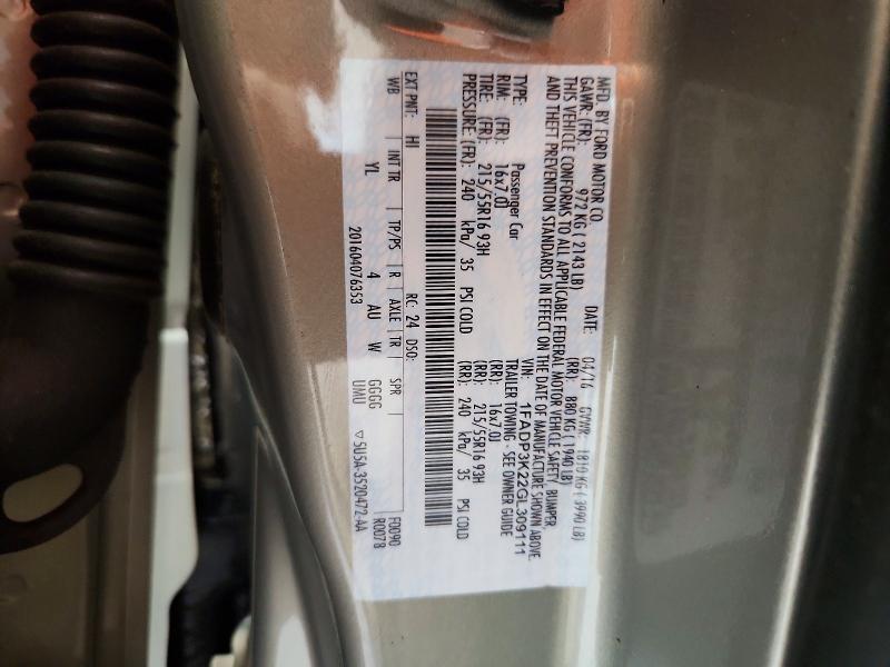 Aukcja sprzedaży 2016 Ford Focus, vin: 1FADP3K22GL309111, numer aukcji: 72063306