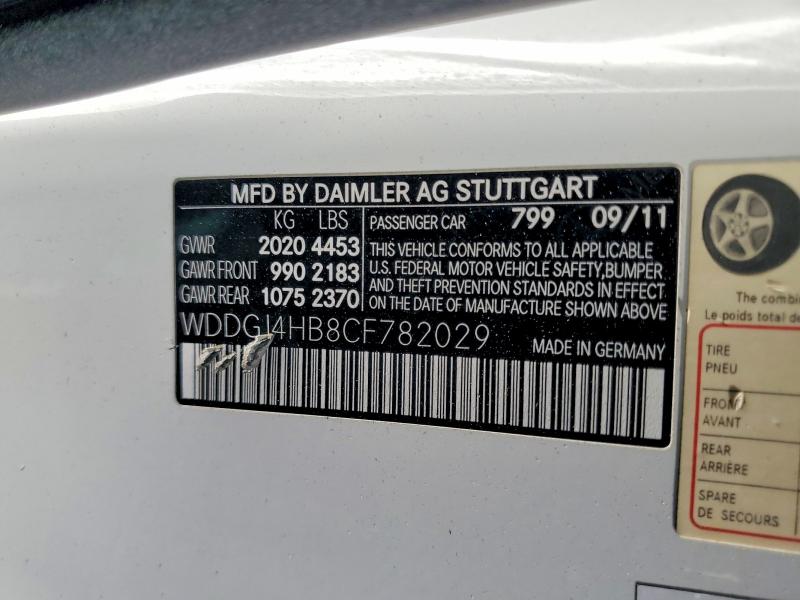 Aukcja sprzedaży 2012 Mercedes-benz C, vin: WDDGJ4HB8CF782029, numer aukcji: 71311506