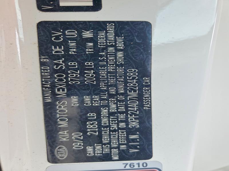Aukcja sprzedaży 2021 Kia Forte, vin: 3KPF24AD7ME284589, numer aukcji: 70928676