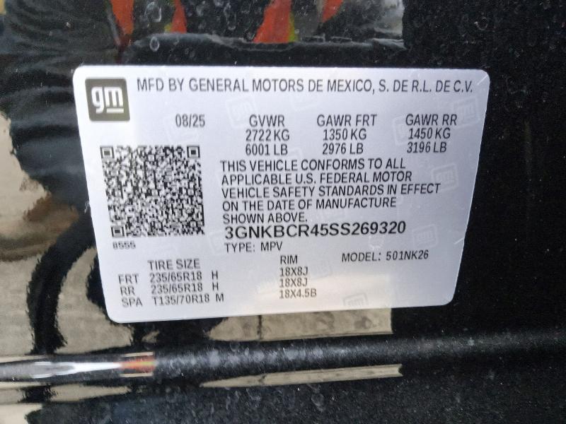 69464916 :رقم المزاد ، 3GNKBCR45SS269320 vin ، 2025 Chevrolet Blazer مزاد بيع