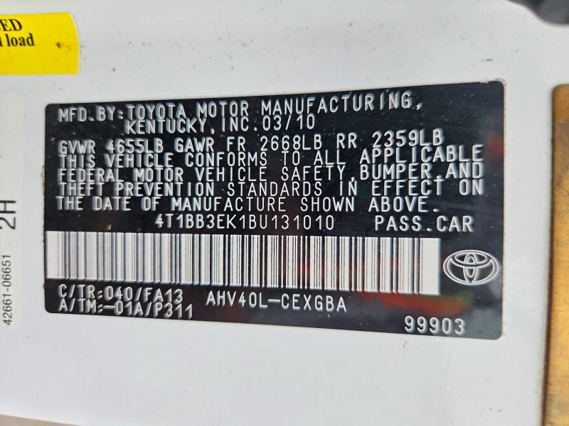 Продажа на аукционе авто 2011 Toyota Camry, vin: 4T1BB3EK1BU131010, номер лота: 69460896