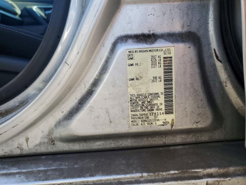2016 Nissan Altima მანქანა იყიდება აუქციონზე, vin: 1N4AL3AP4GC178114, აუქციონის ნომერი: 71966956