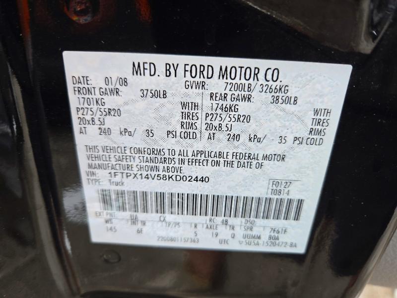 Продаж на аукціоні авто 2008 Ford F150, vin: 1FTPX14V58KD02440, номер лоту: 71375006